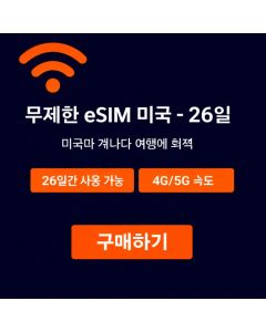 미국 무제한 eSIM - 26일