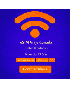 27 días de eSIM ilimitada para Canadá