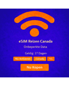 27 dagen onbeperkt gebruik van een Canada eSIM