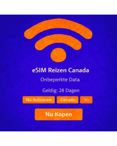 28 dagen onbeperkt gebruik van een Canada eSIM