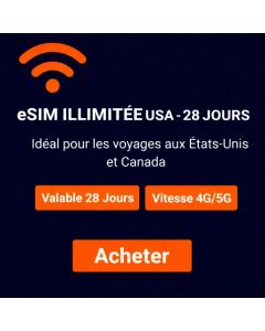 eSIM USA illimitée - 28 jours