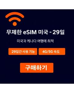 미국 무제한 eSIM - 29일