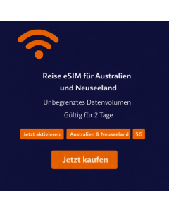 2 Tage unbegrenzte eSIM für Neuseeland und Australien