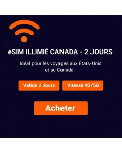 eSIM illimitée CANADA - 2 jours