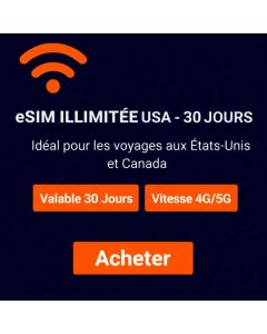eSIM USA illimitée - 30 jours