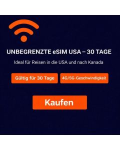 Unbegrenzte eSIM USA – 30 Tage