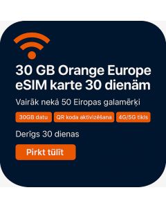 30 GB Orange Europe eSIM karte 30 dienām
