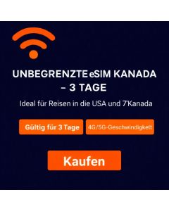 Unbegrenzte eSIM Kanada - 3 Tage