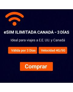 eSIM ilimitada CANADÁ - 3 días