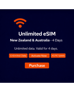 4 Days Unlimited New Zealand and Australia eSIM