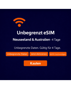 4 Tage unbegrenzte eSIM für Neuseeland und Australien