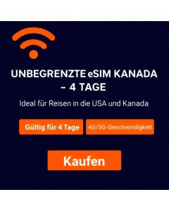 Unbegrenzte eSIM Kanada - 4 Tage