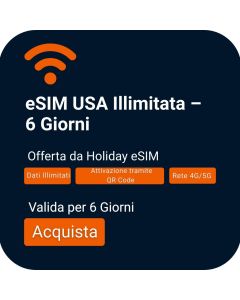 Acquista eSIM USA con Dati Illimitati per un viaggio di 6 giorni