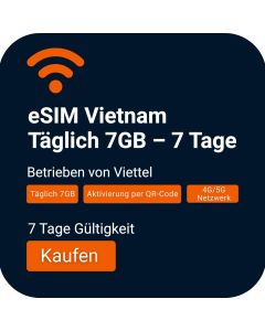 Activate eSIM Vietnam Daily 7GB - 7 Days (Viettel)