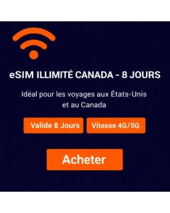 eSIM illimitée CANADA - 8 jours