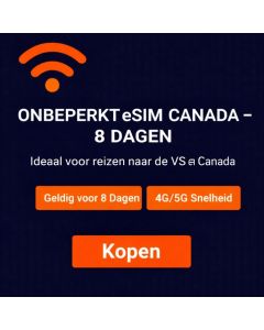 Onbeperkt eSIM CANADA - 8 dagen