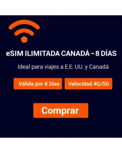 eSIM ilimitada CANADÁ - 8 días