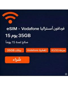 Vodafone Australia eSIM – 15 Days 35GB