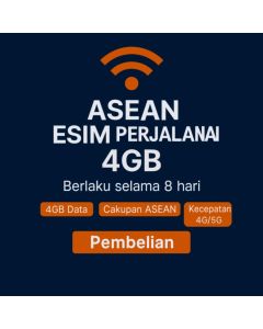 SIM DATA 8 HARI ASEAN TANPA BATAS, DATA KECEPATAN TINGGI 4GB