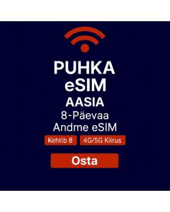 PIIRAMATU AASIA 8-PÄEVANE ANDMETE SIM 5 GB KIIRED ANDMED