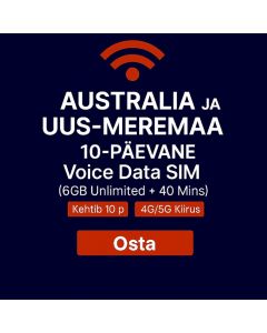 PIIRAMATU AUSTRAALIA JA UUS-MEREMAA 10-PÄEVANE ANDMETE SIM-kaart 6 GB KIIRED ANDMED