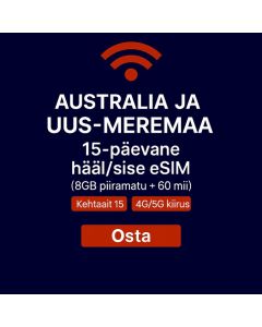 PIIRAMATU AUSTRAALIA JA UUS-MEREMAA 15-PÄEVANE ANDMETE SIM-kaart 8 GB KIIRKIIRED ANDMED