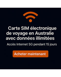 Carte SIM électronique de voyage en Australie avec données illimitées – Accès Internet 5G pendant 15 jours