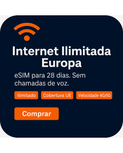 Ativar o eSIM de Dados Ilimitados da Europa | 58 libras | Validade de 28 dias