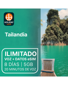 DATOS ILIMITADOS DE TAILANDIA SIM DE 8 DÍAS DATOS DE ALTA VELOCIDAD DE 5GB