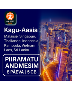 PIIRAMATU KAGU-AASIA 8-PÄEVANE ANDMETE SIM-kaart 5 GB KIIRED ANDMED