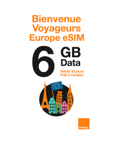 Achetez Travelers Weekend eSIM Europe 6 Go | 30 jours