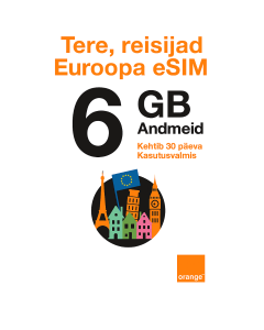Reisisõprade Nädalavahetuse eSIM Euroopa 6GB (Ainult Andmeside) Kehtiv 30 Päeva