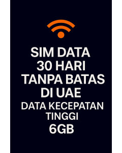 SIM DATA 30 HARI TANPA BATAS DI UAE DATA KECEPATAN TINGGI 6GB