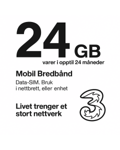 Kjøp Three 24GB Pay As You Go Data-SIM | 24 Måneders Gyldighet