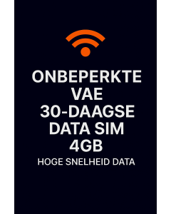ONBEPERKTE VAE 30-DAAGSE DATA SIM 4GB HOGE SNELHEID DATA