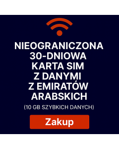 NIEOGRANICZONA 30-DNIOWA KARTA SIM Z DANYMI Z EMIRATÓW ARABSKICH 10 GB SZYBKICH DANYCH