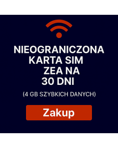 NIEOGRANICZONA KARTA SIM ZEA NA 30 DNI, 4 GB SZYBKICH DANYCH
