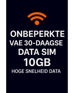 ONBEPERKTE VAE 30-DAAGSE DATA SIM 10GB HOGE SNELHEID DATA