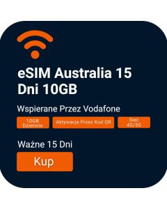 Aktywuj eSIM – Vodafone Australia – 15 dni, 10GB na podróż do Australii