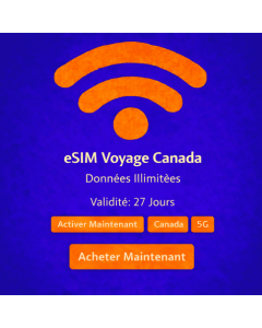 eSIM Canada illimitée 27 jours