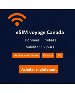 16 días de eSIM ilimitada para Canadá