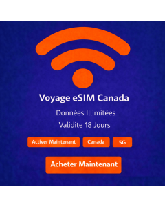 eSIM Canada illimitée de 18 jours