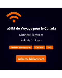 eSIM Canada illimitée de 18 jours
