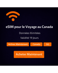 eSIM Canada illimitée de 19 jours