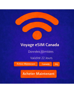 eSIM Canada illimitée de 22 jours