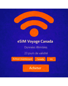 eSIM Canada illimitée de 23 jours