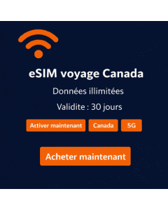 eSIM Canada illimitée de 30 jours