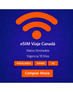 eSIM ilimitada de 18 días para Canadá