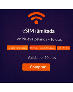 eSIM ilimitada en Nueva Zelanda - 10 días