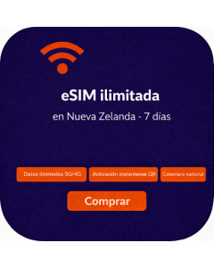 eSIM ilimitada en Nueva Zelanda - 7 días